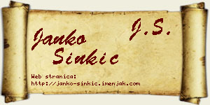 Janko Sinkić vizit kartica